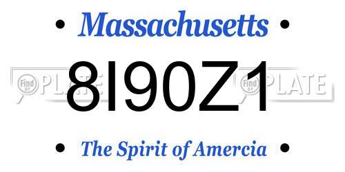 8I90Z1 Massachusetts License Plate