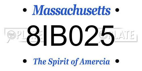 8IB025 Massachusetts License Plate