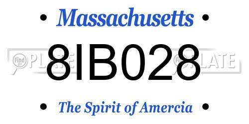 8IB028 Massachusetts License Plate