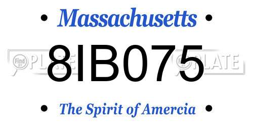 8IB075 Massachusetts License Plate
