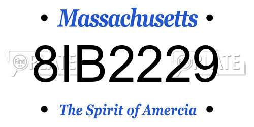 8IB2229 Massachusetts License Plate