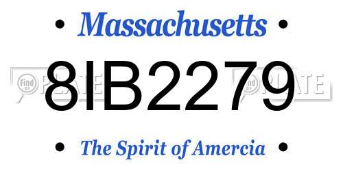 8IB2279 Massachusetts License Plate