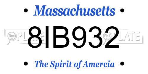 8IB932 Massachusetts License Plate