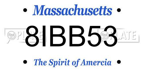 8IBB53 Massachusetts License Plate