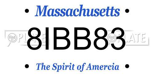 8IBB83 Massachusetts License Plate