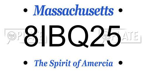 8IBQ25 Massachusetts License Plate