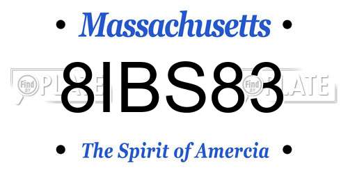8IBS83 Massachusetts License Plate