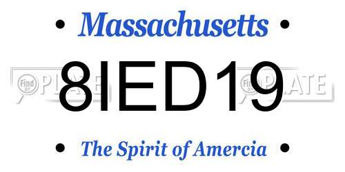 8IED19 Massachusetts License Plate