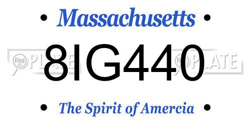 8IG440 Massachusetts License Plate