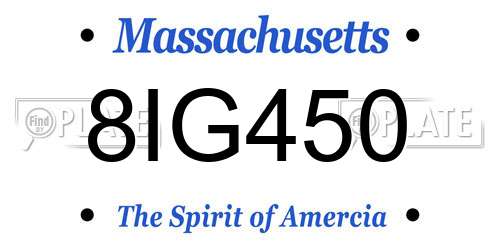 8IG450 Massachusetts License Plate