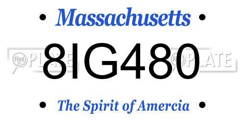 8IG480 Massachusetts License Plate