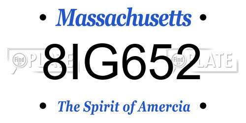 8IG652 Massachusetts License Plate