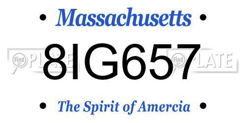 8IG657 Massachusetts License Plate