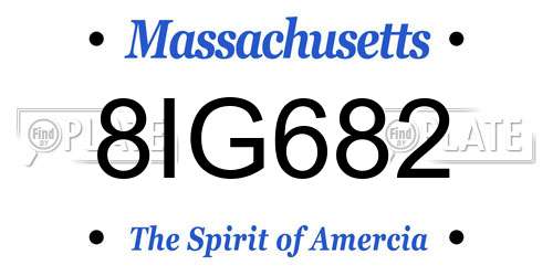 8IG682 Massachusetts License Plate