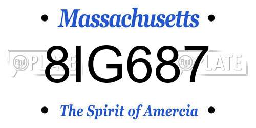8IG687 Massachusetts License Plate