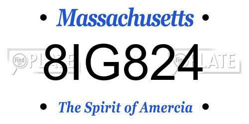 8IG824 Massachusetts License Plate