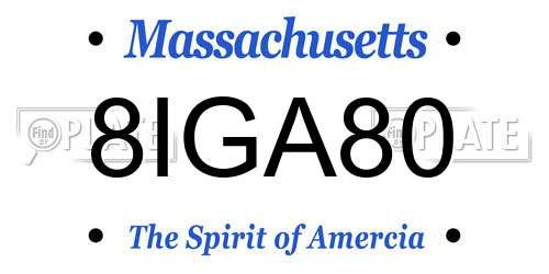 8IGA80 Massachusetts License Plate