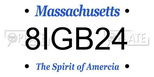 8IGB24 Massachusetts License Plate