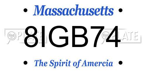 8IGB74 Massachusetts License Plate