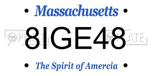 8IGE48 Massachusetts License Plate