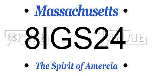 8IGS24 Massachusetts License Plate