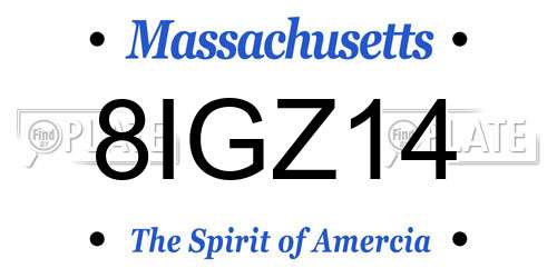 8IGZ14 Massachusetts License Plate