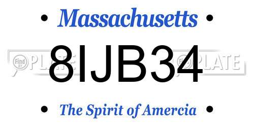 8IJB34 Massachusetts License Plate