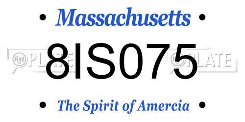 8IS075 Massachusetts License Plate