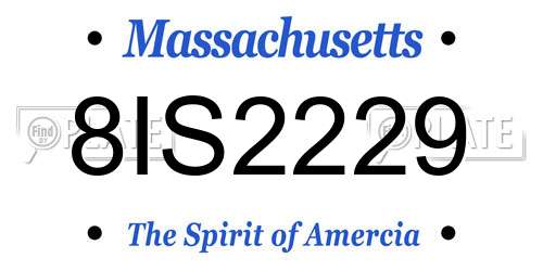 8IS2229 Massachusetts License Plate