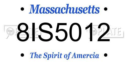 8IS5012 Massachusetts License Plate