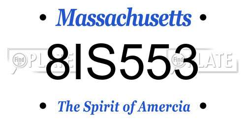 8IS553 Massachusetts License Plate