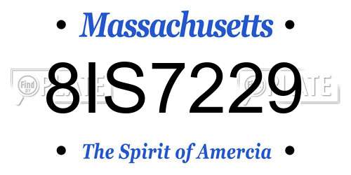 8IS7229 Massachusetts License Plate