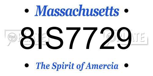 8IS7729 Massachusetts License Plate