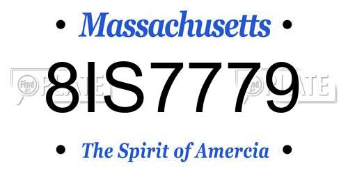 8IS7779 Massachusetts License Plate