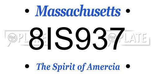 8IS937 Massachusetts License Plate