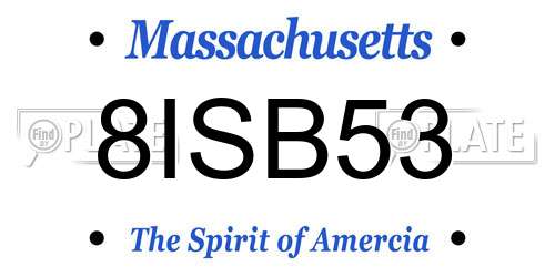 8ISB53 Massachusetts License Plate