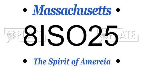 8ISO25 Massachusetts License Plate