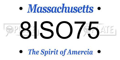 8ISO75 Massachusetts License Plate