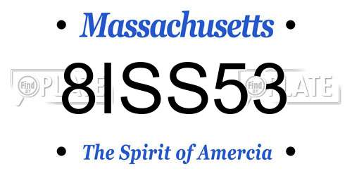 8ISS53 Massachusetts License Plate