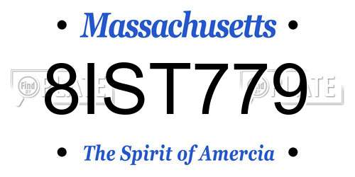 8IST779 Massachusetts License Plate