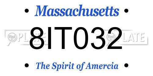 8IT032 Massachusetts License Plate