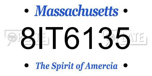 8IT6135 Massachusetts License Plate