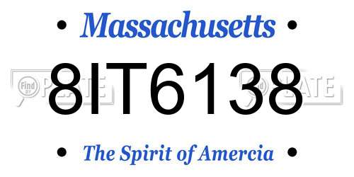 8IT6138 Massachusetts License Plate