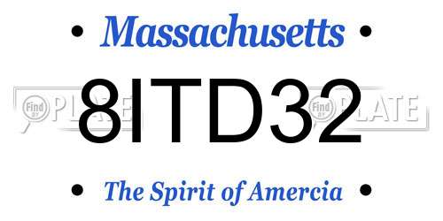 8ITD32 Massachusetts License Plate