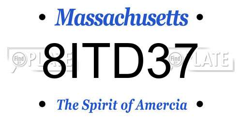 8ITD37 Massachusetts License Plate