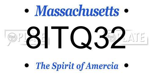 8ITQ32 Massachusetts License Plate