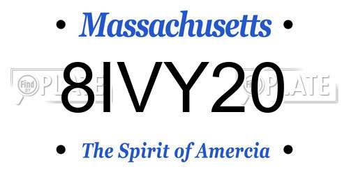 8IVY20 Massachusetts License Plate