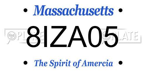 8IZA05 Massachusetts License Plate