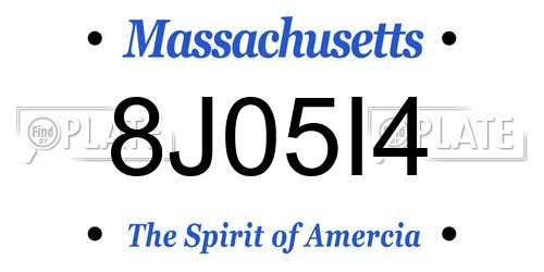 8J05I4 Massachusetts License Plate
