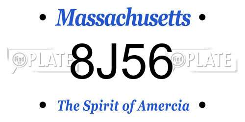 8J56 Massachusetts License Plate